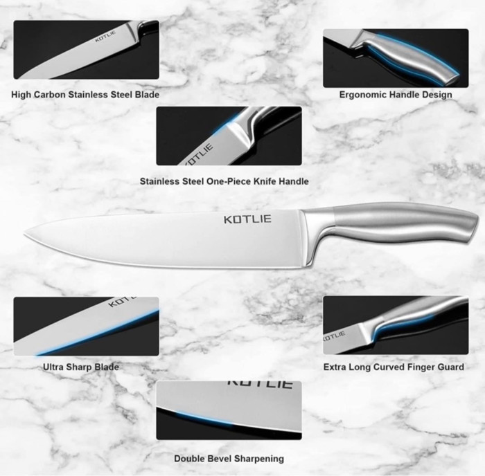 Bộ dao làm bếp KOTLIE 6 món inox nguyên khối - hàng xuất Châu Âu