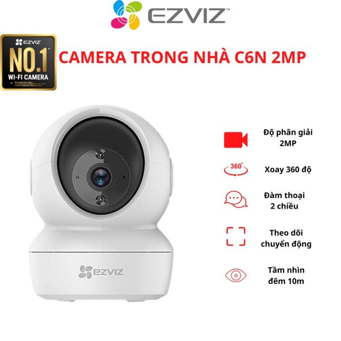 Combo Camera EZViz C6N Full HD 1080 + Thẻ 64GB + Chân Đế Chữ L ( Chính Hãng Bảo Hành 2 Năm)