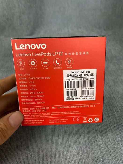 Tai Bluetooth TWS Lenovo LivePods LP12 Chính hãng