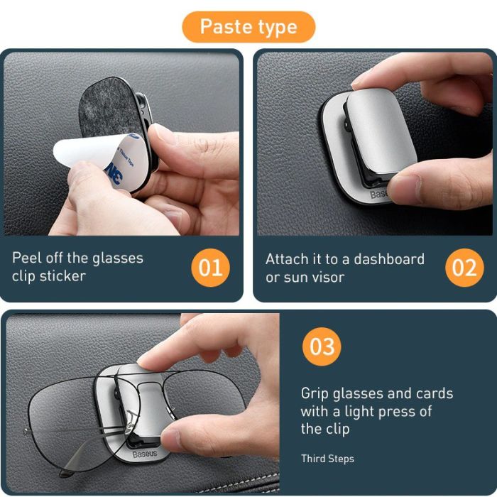 Kẹp treo kính và đồ dùng trên xe hơi Baseus Platinum Vehicle Eyewear Clip