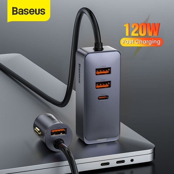 Tẩu sạc nhanh mở rộng 4 Port Baseus Share Together Extention Car Charger 120W