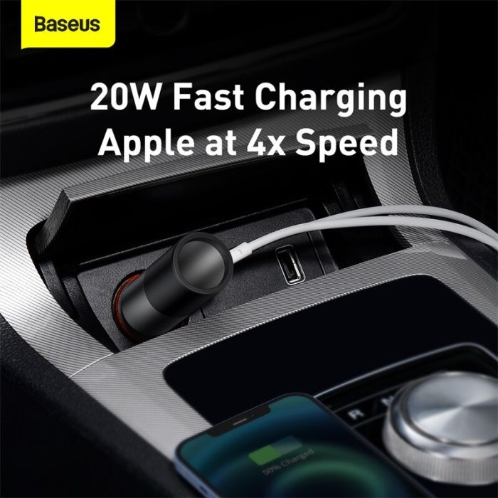 Tẩu sạc nhanh mở rộng 120W Baseus Share Together Fast Charge dùng cho xe hơi (120W, TypeC / USB )