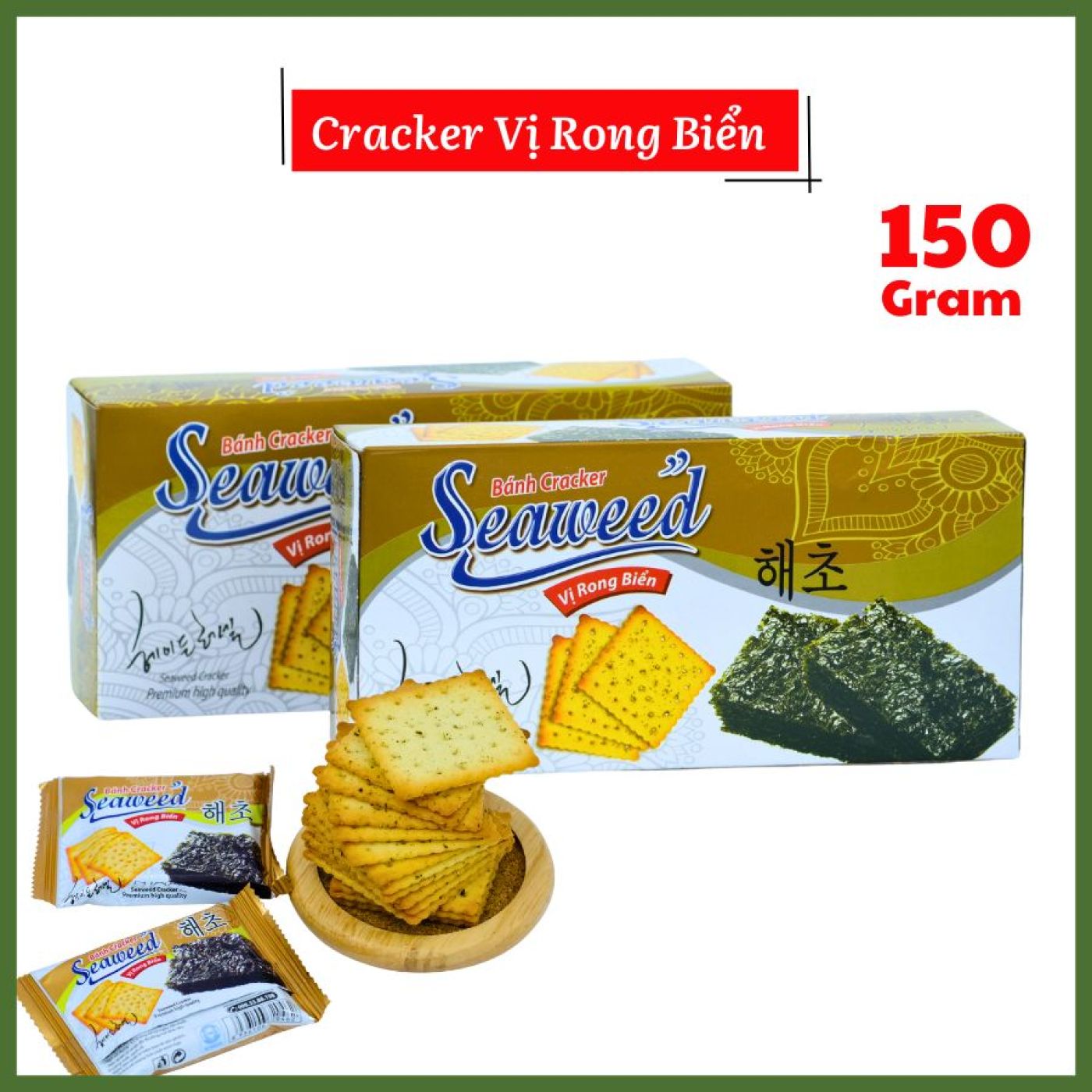 Bánh Cracker Vị Rong Biển - túi 150G