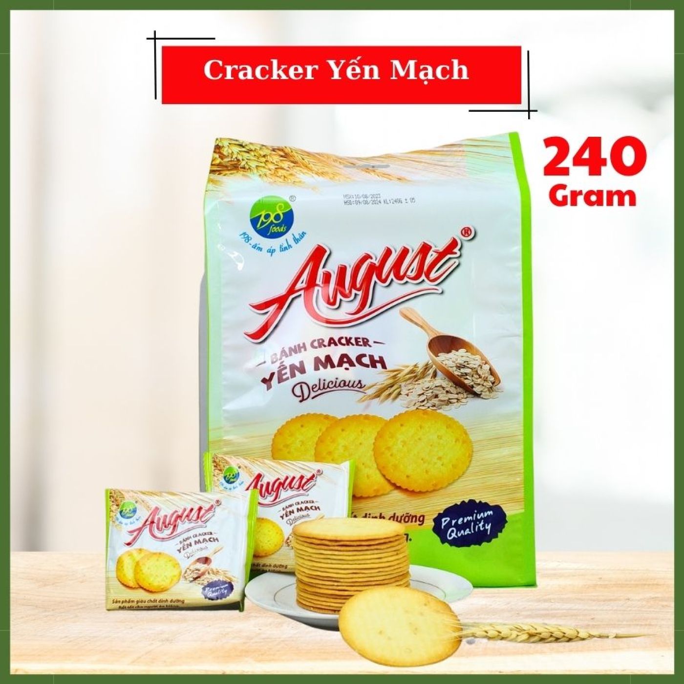 Bánh Cracker Yến Mạch Bổ Dưỡng - Túi 240G