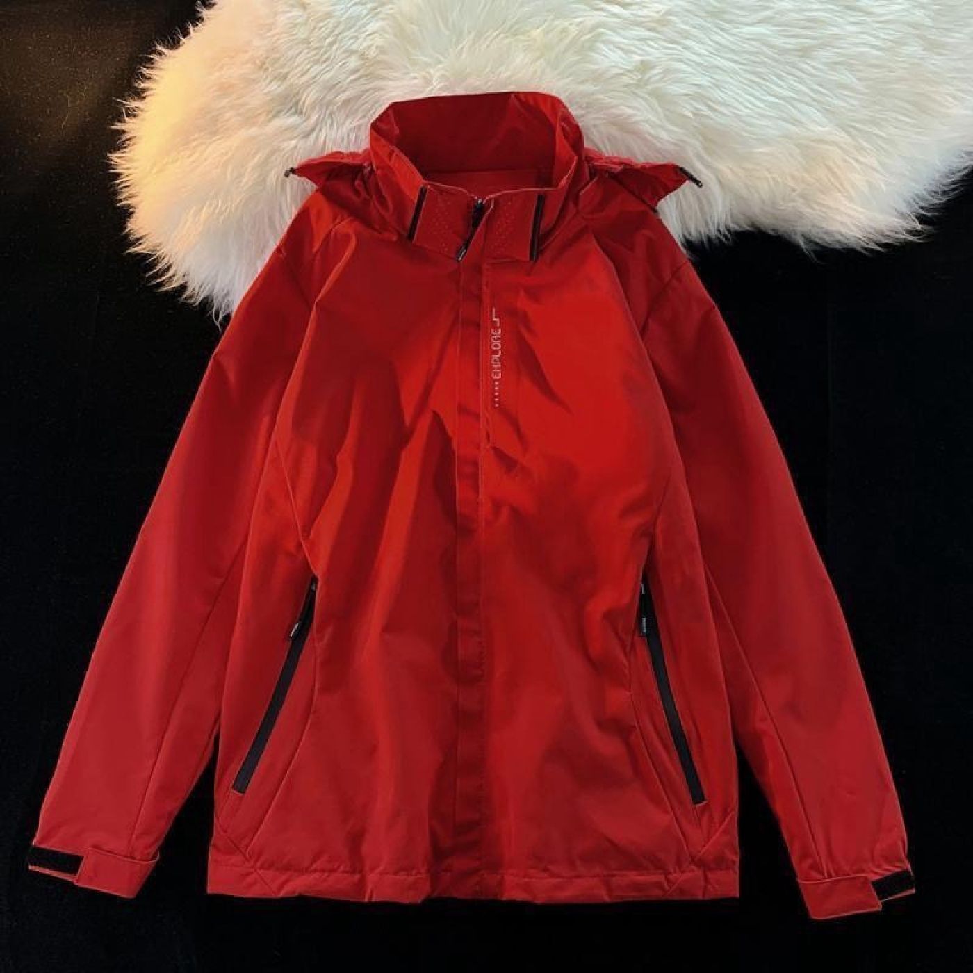 Áo khoác gió 2 lớp thời trang Nam Nữ - Màu Đỏ