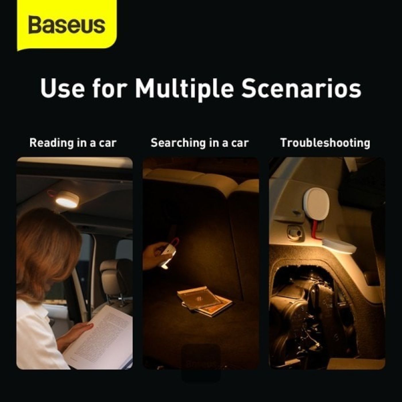 Đèn Baseus in Car Solar Reading Lamp đèn đọc sách năng lượng mặt trời trong xe ô tô 500mAh