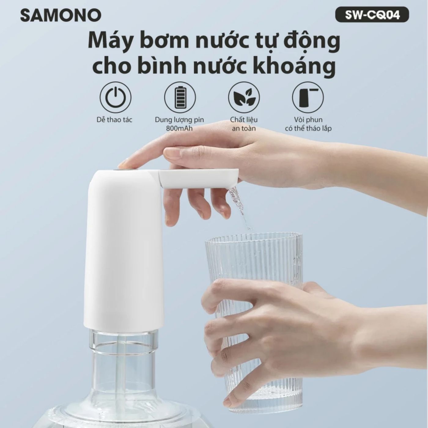 SAMONO SW-CQ04 Máy bơm nước tự động cho bình khoáng, hút tự động cho bình Máy bơm nước tự động