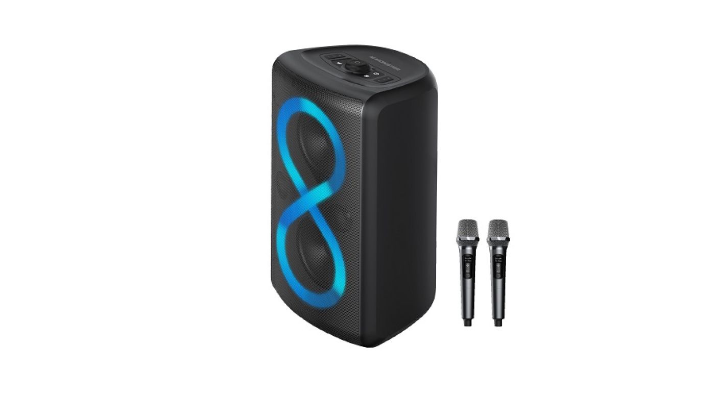 Loa Karaoke 2 Mic hãng MONSTER Cycle ( Mỹ), Công suất 80W, Bluetooth 5.1