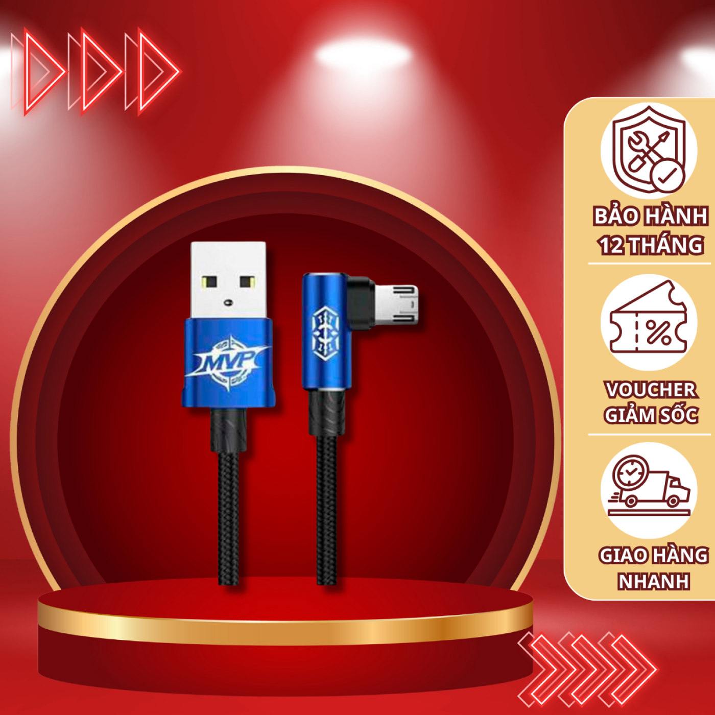 Cáp Sạc Nhanh BASEUS MVP Ellbow - cổng USB to Micro công suất 2A- độ dài 1m- CAMMVP-A0_ Sạc Điện Tho