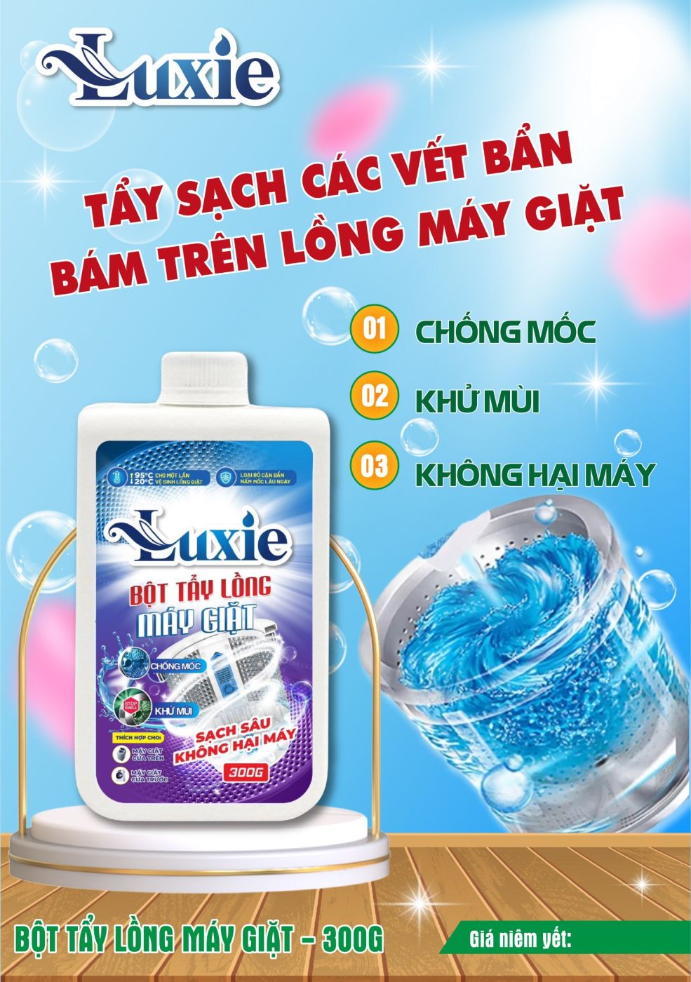 Bột tẩy lồng 300g Luxie