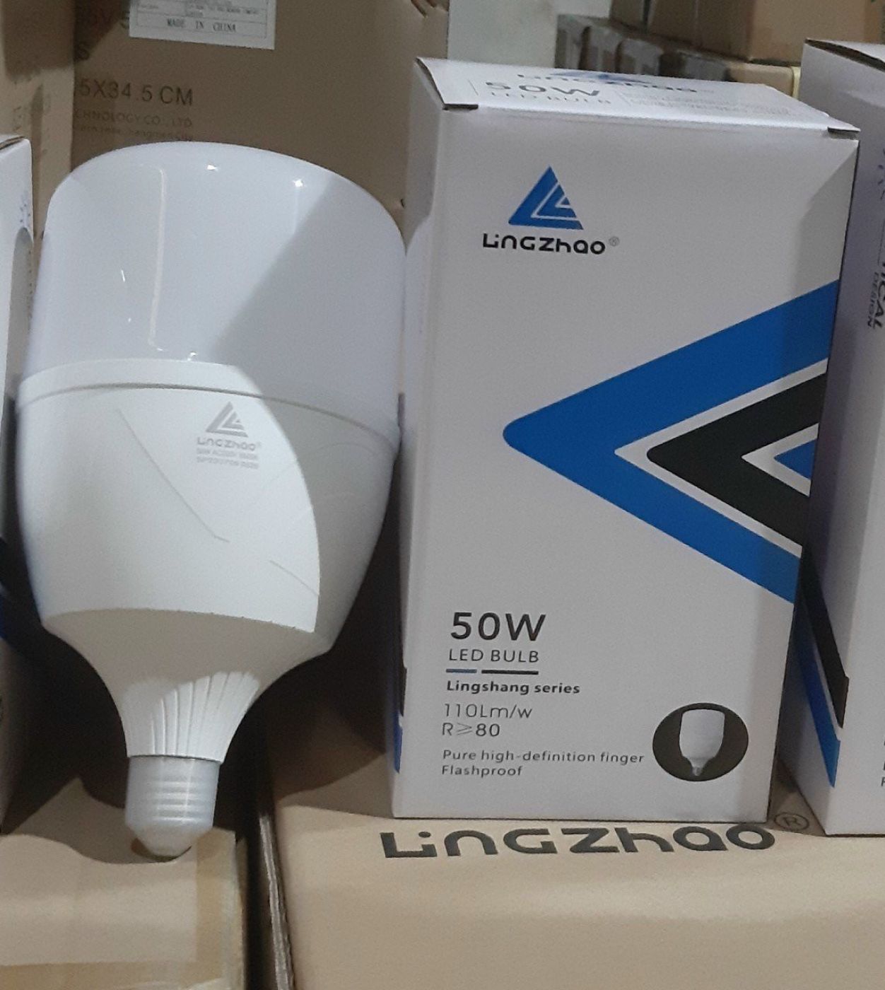 Bóng đèn led 50w ánh sáng trắng Lingzhao bảo hành 2 năm đổi mới