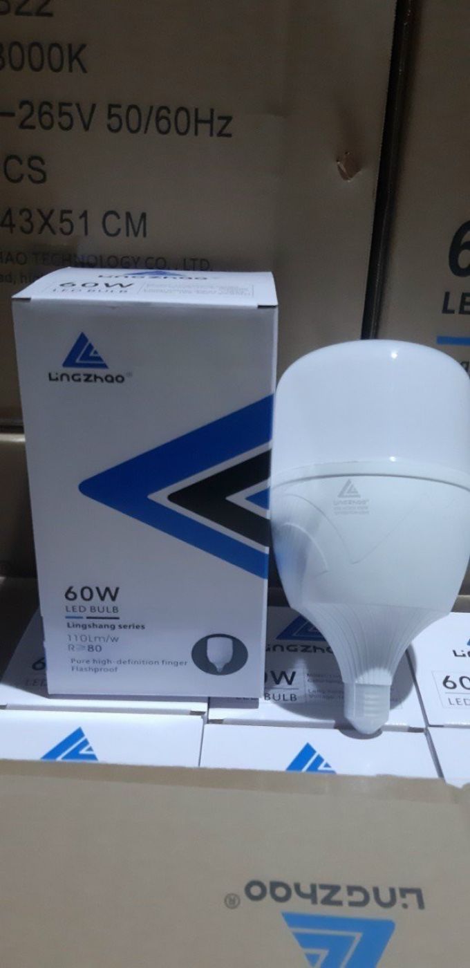 Bóng đèn led 60w ánh sáng trắng Lingzhao bảo hành 2 năm đổi mới