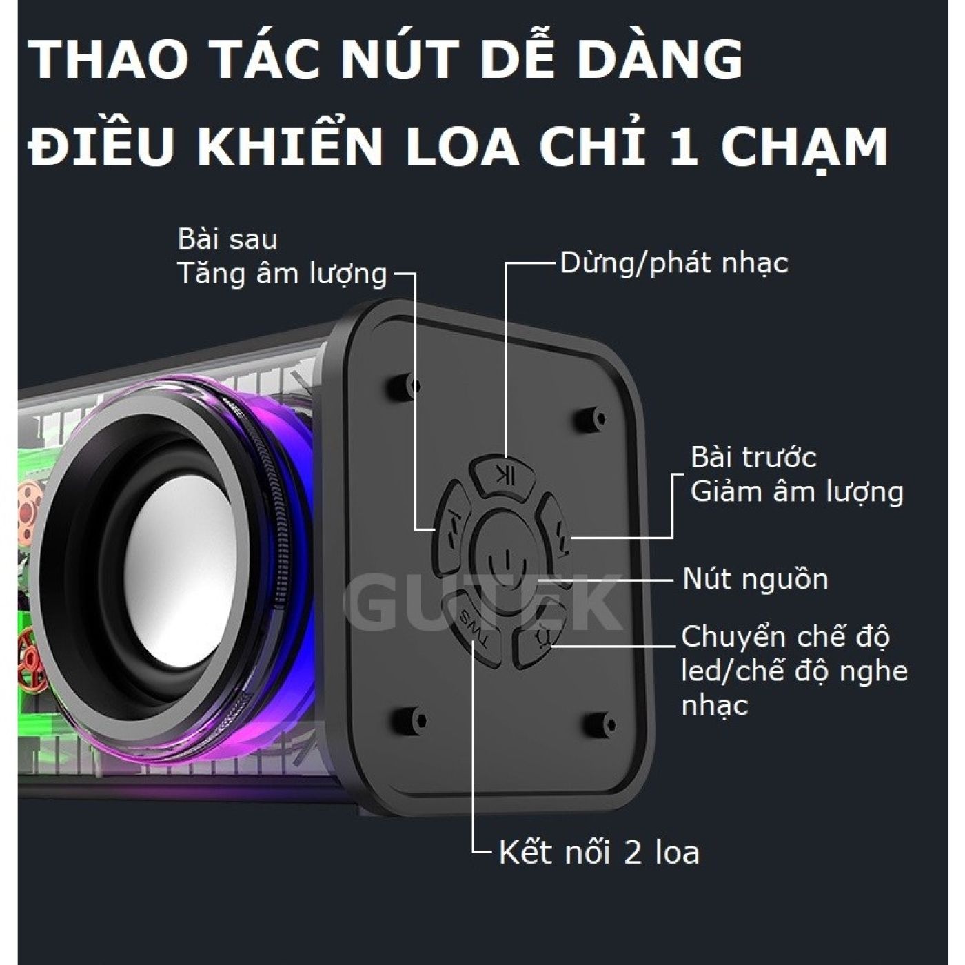 Loa bluetooth không dây V8 mini cầm tay công suất lớn âm thanh hay led nháy theo nhạc