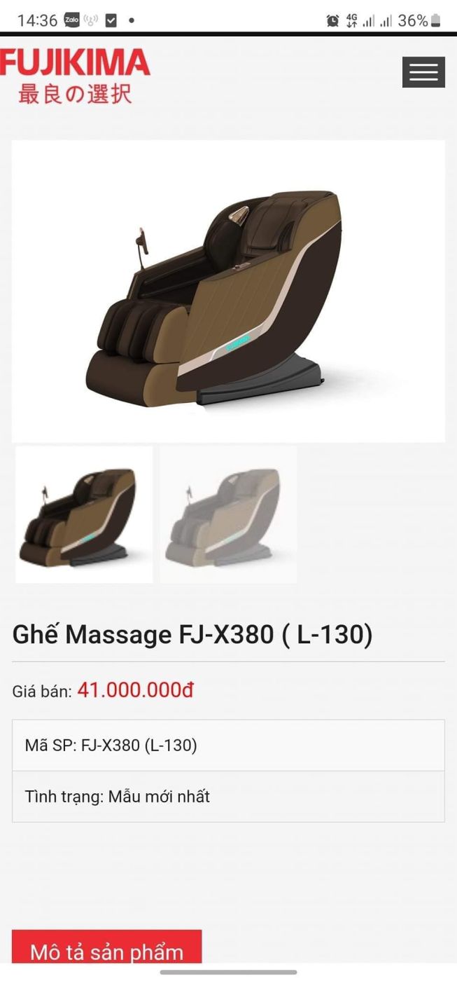 Ghế Massage FJ-X380 ( L-130)