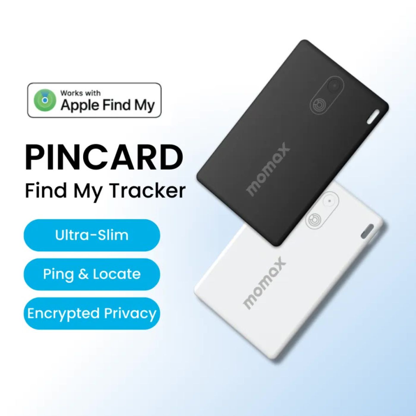 Thẻ định vị tím kiếm, chống mất đồ PINCARD Find My Ultra Slim Tracker Momax BR6