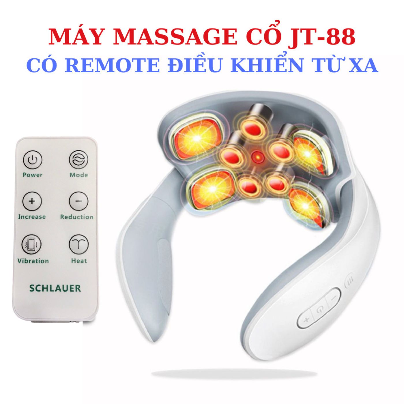 Massage Cổ Vai Gáy, Mát Xa Rung Động Cơ Học và Xung Điện JT88 - bản có remote