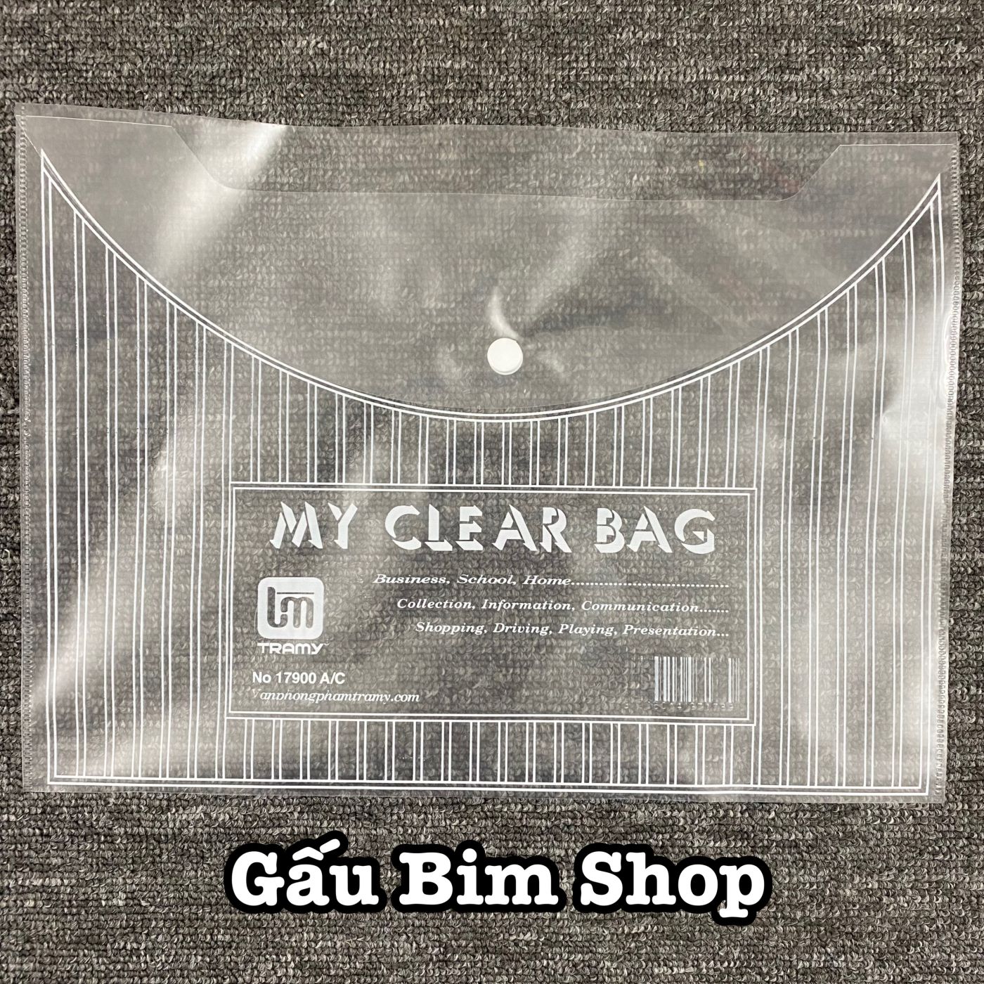 100 Túi Cúc Bấm (Clear Bag) độ dày: Trung Bình khổ A4 - 23.5 x 32 cm