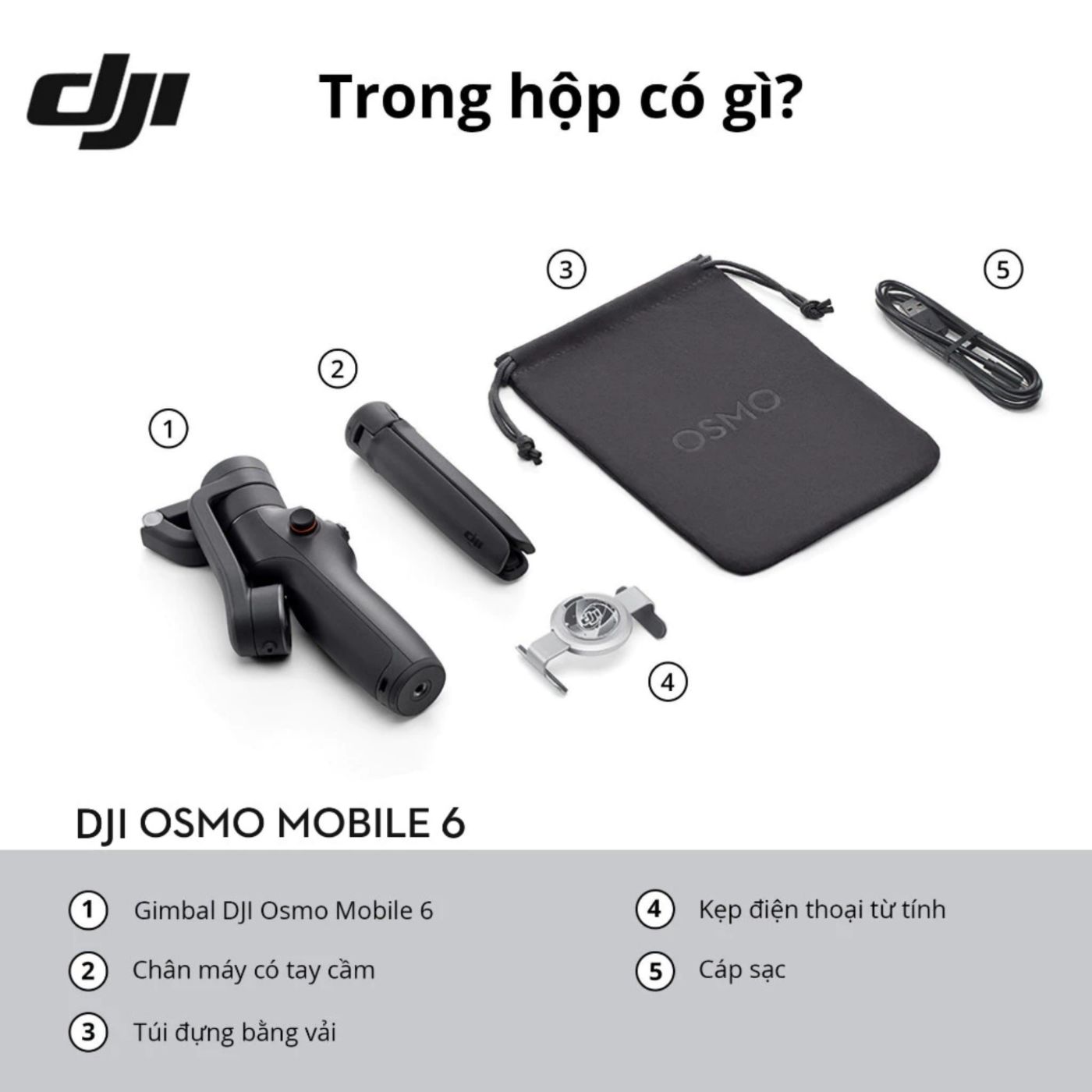 Gimbal chống rung điện thoại DJI Osmo Mobile 6 có thể kéo dài (DJI OM 6)