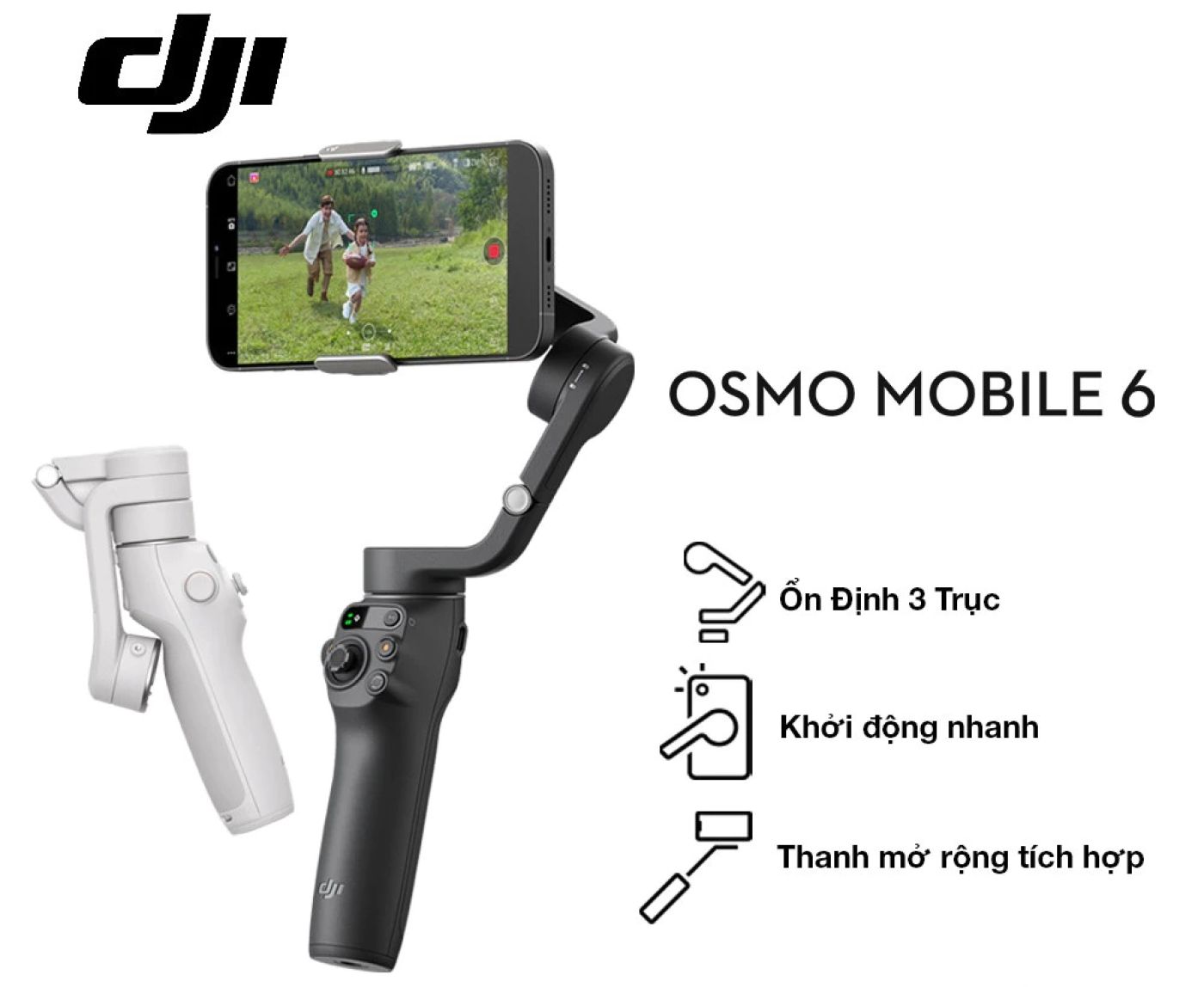 Gimbal chống rung điện thoại DJI Osmo Mobile 6 có thể kéo dài (DJI OM 6)
