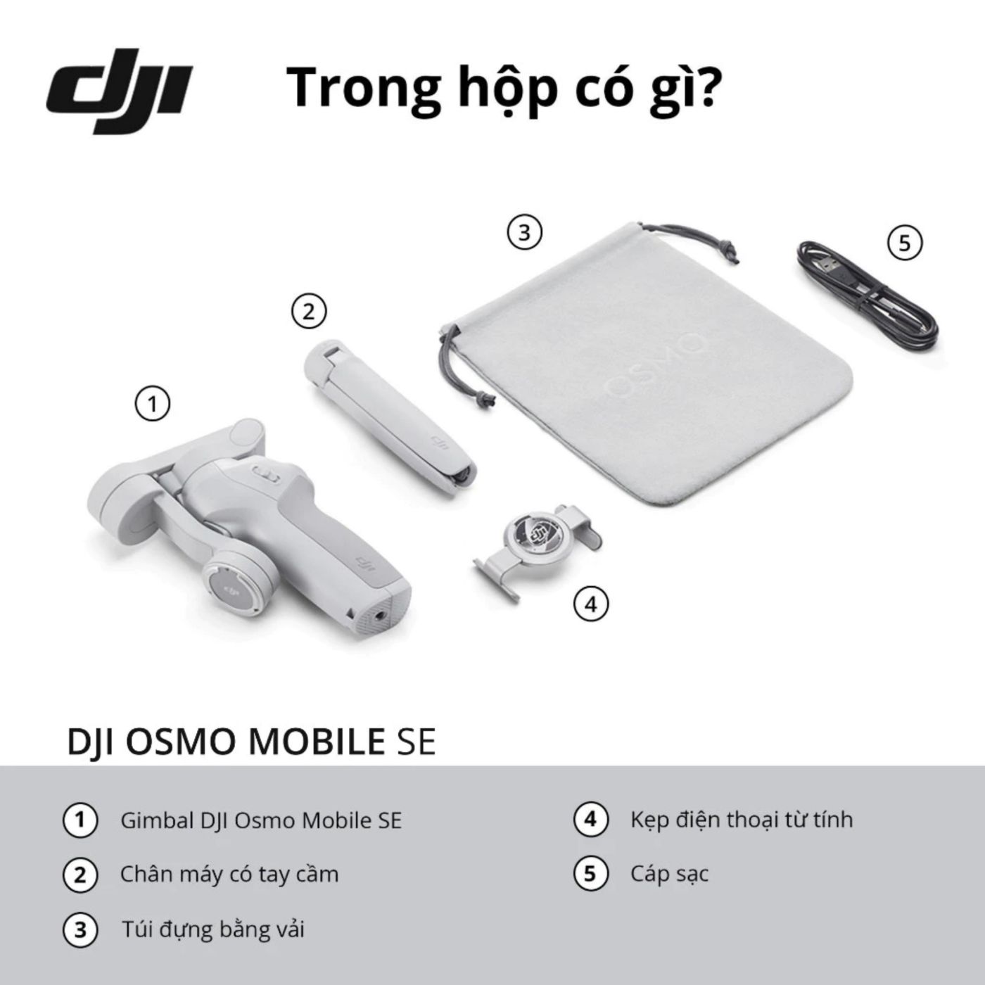 Gimbal chống rung điện thoại DJI Osmo Mobile SE gọn nhẹ theo dõi khuôn mặt (DJI OM SE)