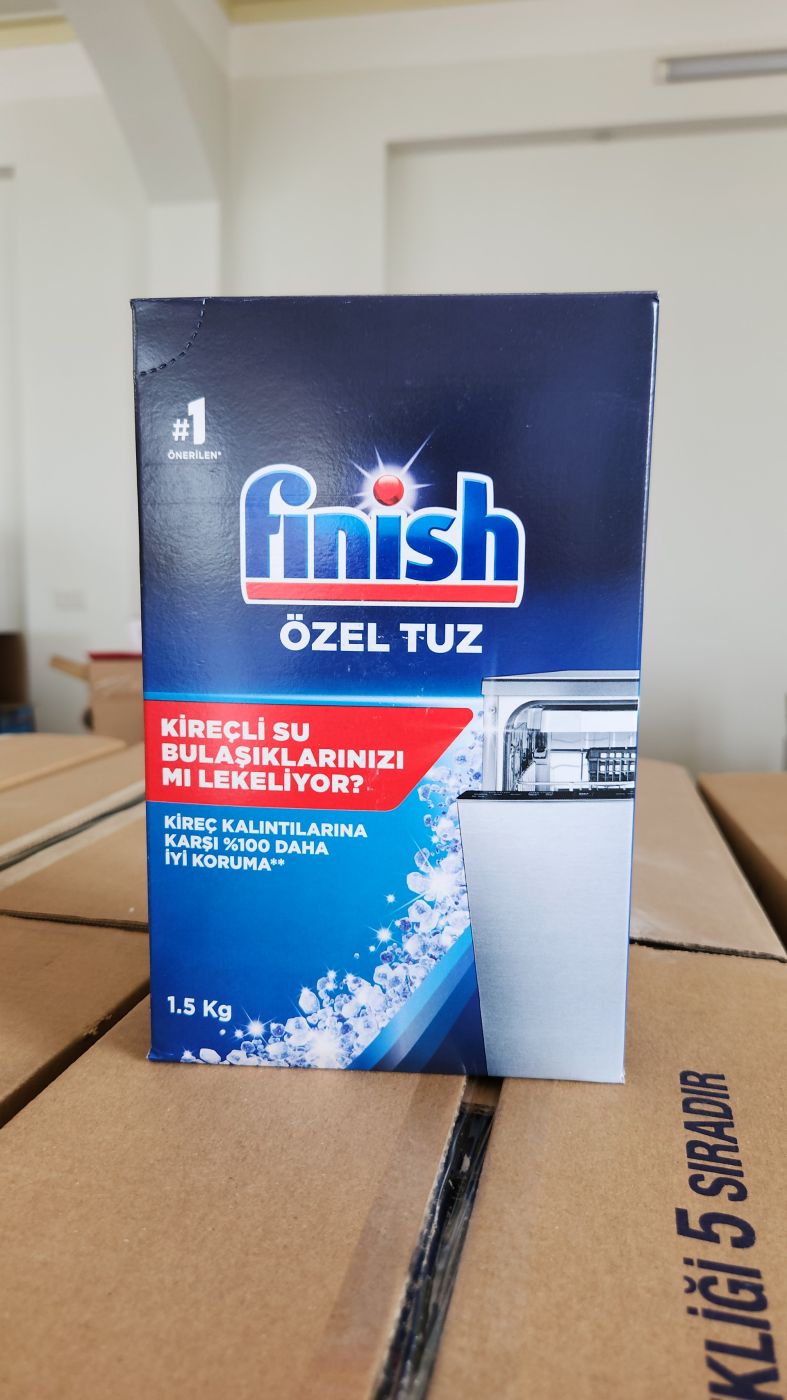 Muối làm mềm nước rửa bát Finish 1,5 kg dùng cho máy rửa bát