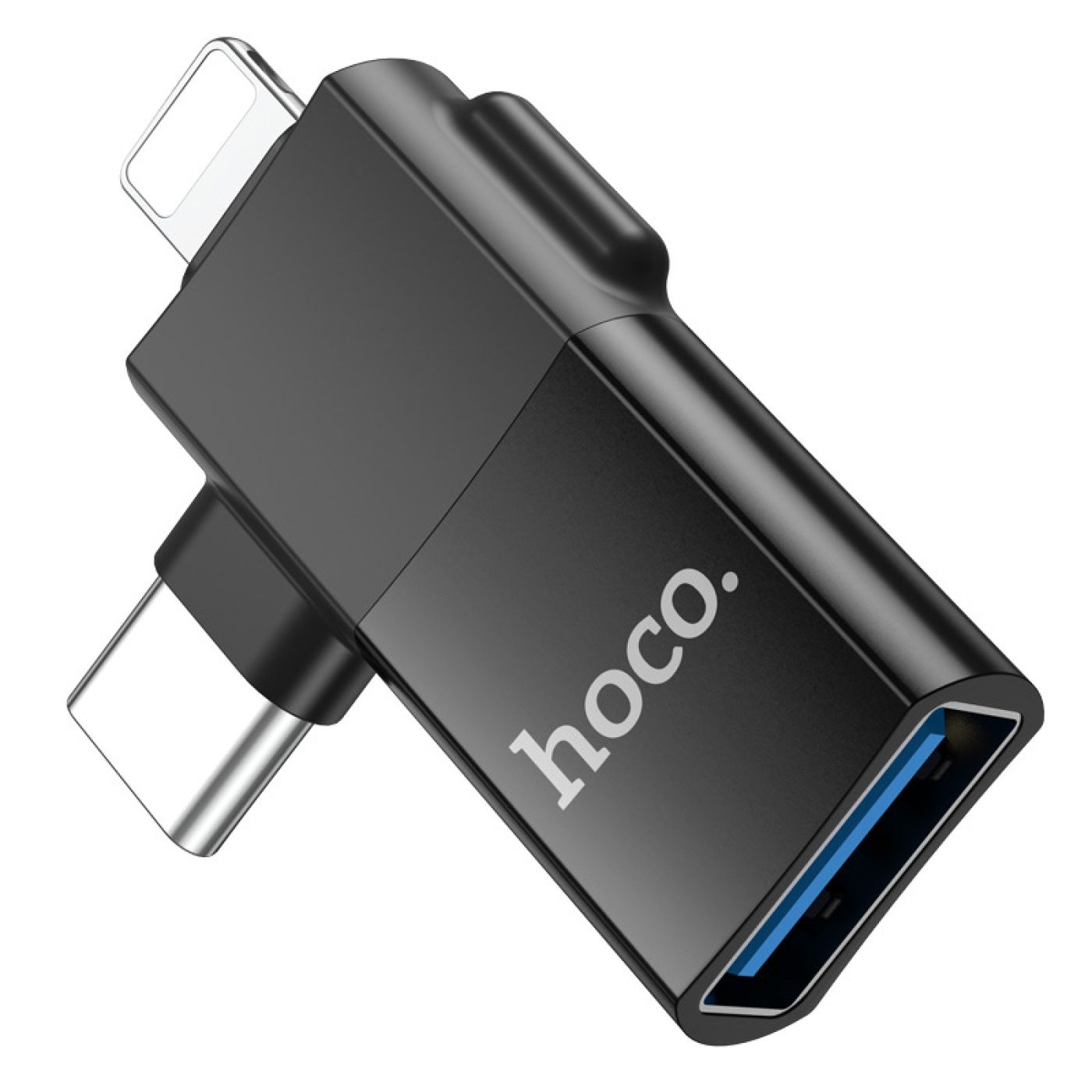 ￼Bộ chuyển đổi 2 in 1 Hoco UA17 Type C và Lingning sang USB, thuận tiện cho mọi điện thoại
