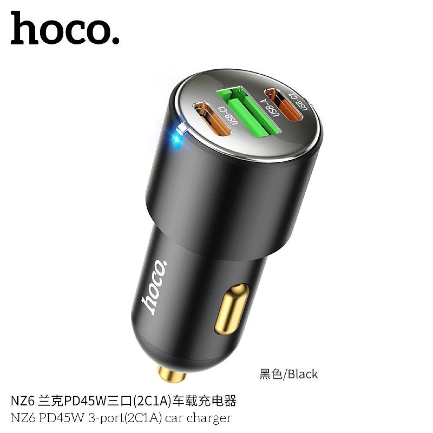 Tẩu Sạc Ô tô Hoco NZ6, Sạc Nhanh 45W