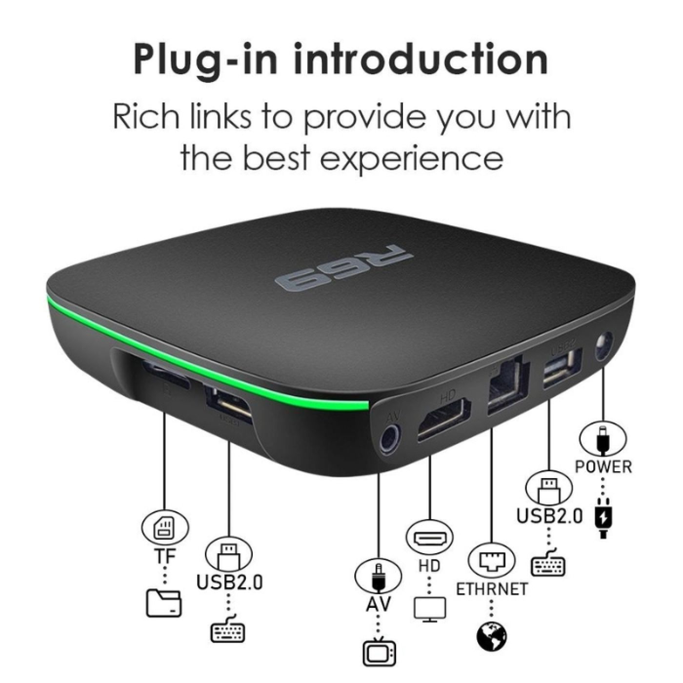 Android TV Box R69 Android 7, 1G RAM DDR3, full box