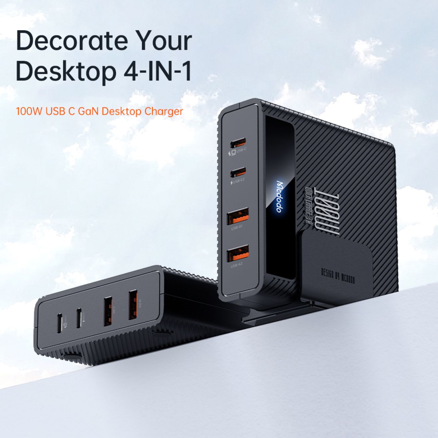 Bộ sạc nhanh Mcdodo Hyperspace Series 100W 4-Port PD Quick Charging Station (2 TypeC + 2 USB)