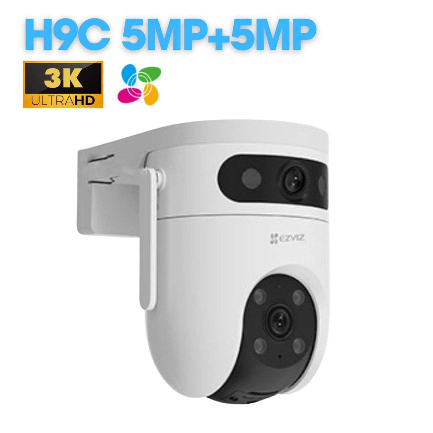 Camera Ngoài Trời Ống Kính Kép Ezviz H9C 5MP 3K chính hãng, màu ban đêm, báo động
