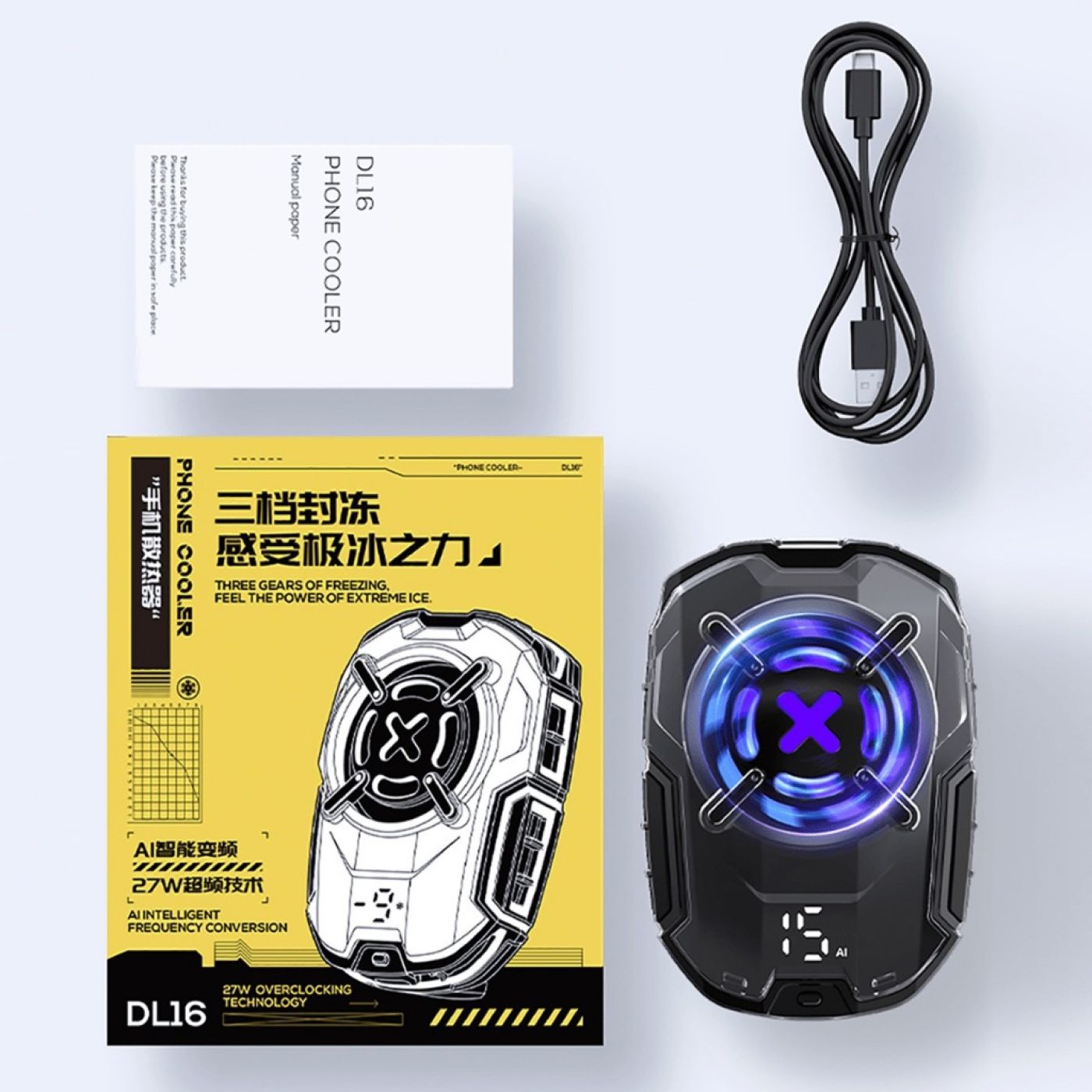 Quạt tản nhiệt điện thoại Memo - DL16 (BH Lỗi 1 Đổi 1) - Đèn LED RGB Gaming