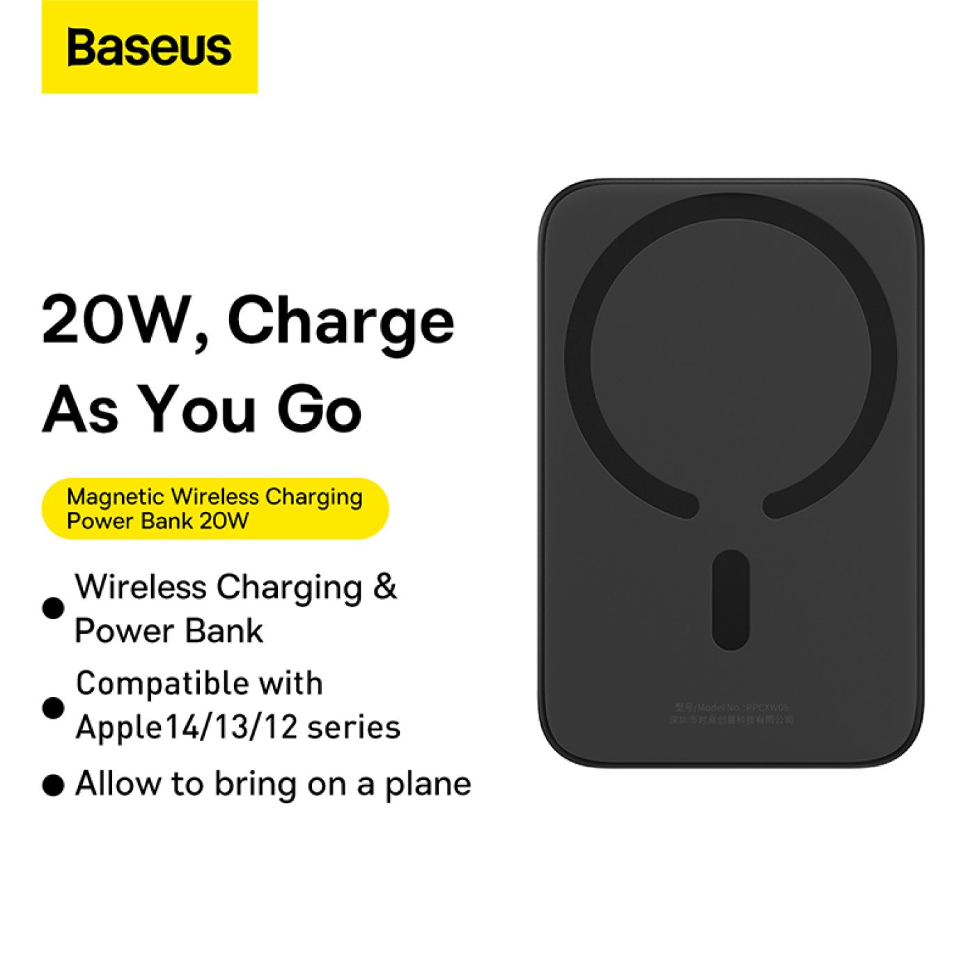 Pin Sạc Dự Phòng Không Dây OS-Baseus Magnetic Mini Wireless Fast Charge Power Bank 2022