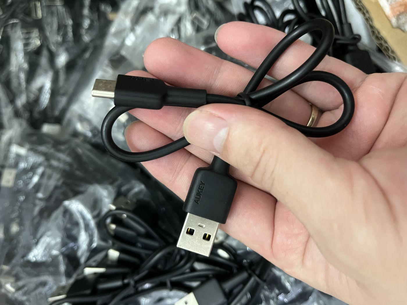 Cáp Sạc Aukey USB-A to Type-C dài 40cm sạc nhanh