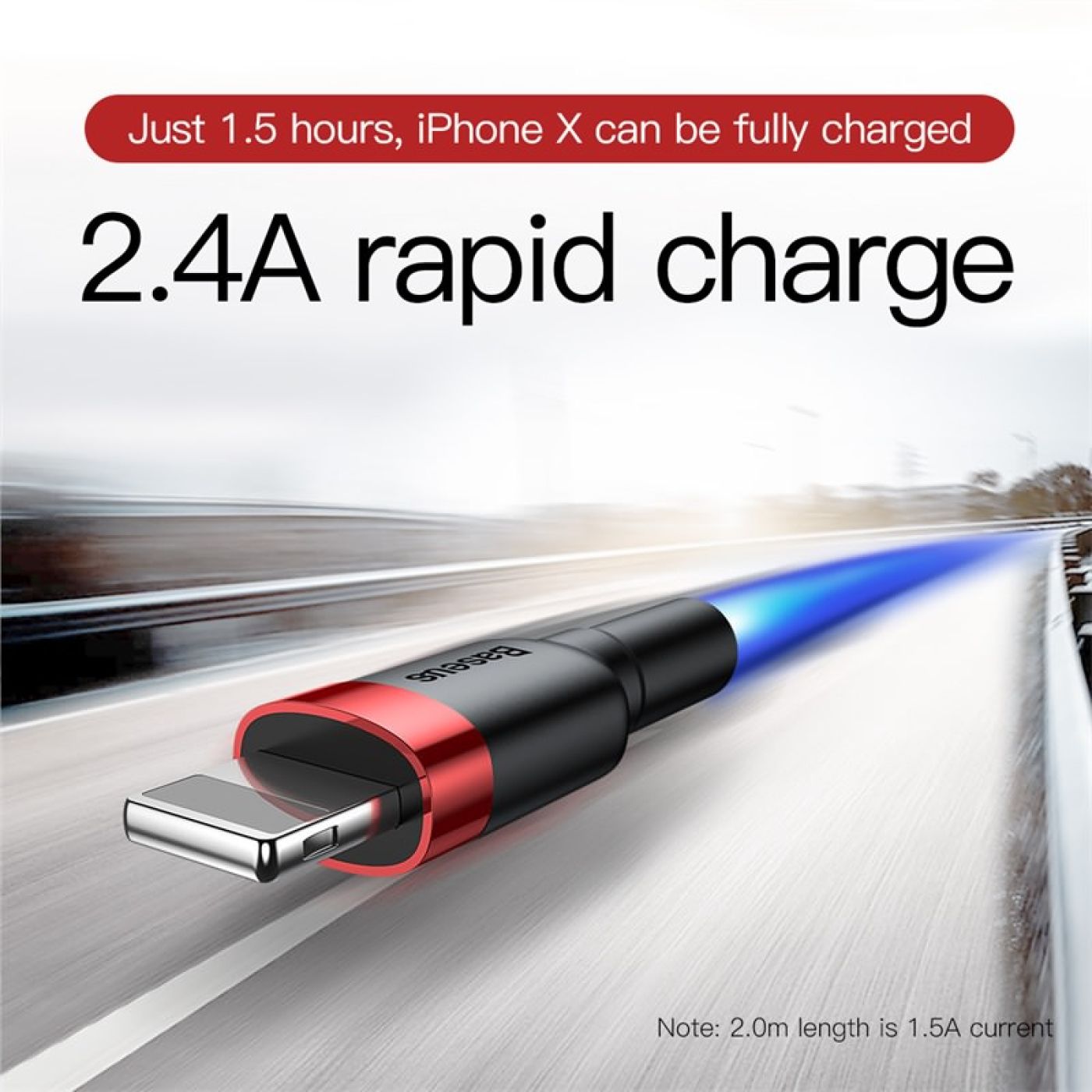 Cáp sạc nhanh, truyền dữ liệu tốc độ cao USB to iP Baseus Cafule Lightning cho iPhone/ iPad