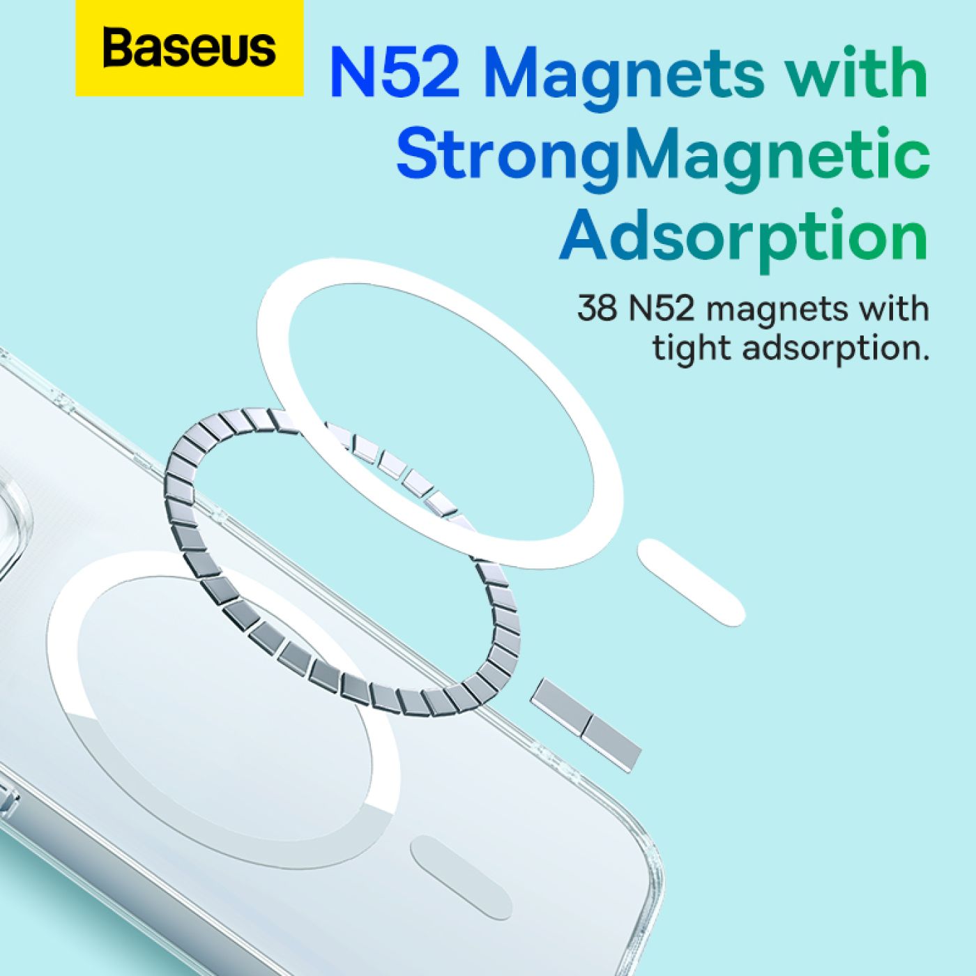 Ốp lưng nhựa viền cứng hỗ trợ sạc từ tính Baseus Crystal Series Magnetic Case For IP 14