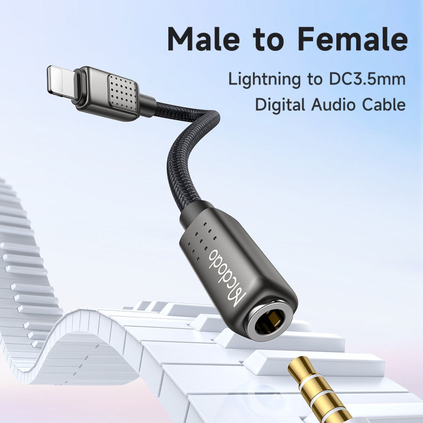 Đầu Chuyển iP Sang Audio 3.5mm Mcdodo Raindrops Series iP to DC3.5 Female (11cm)