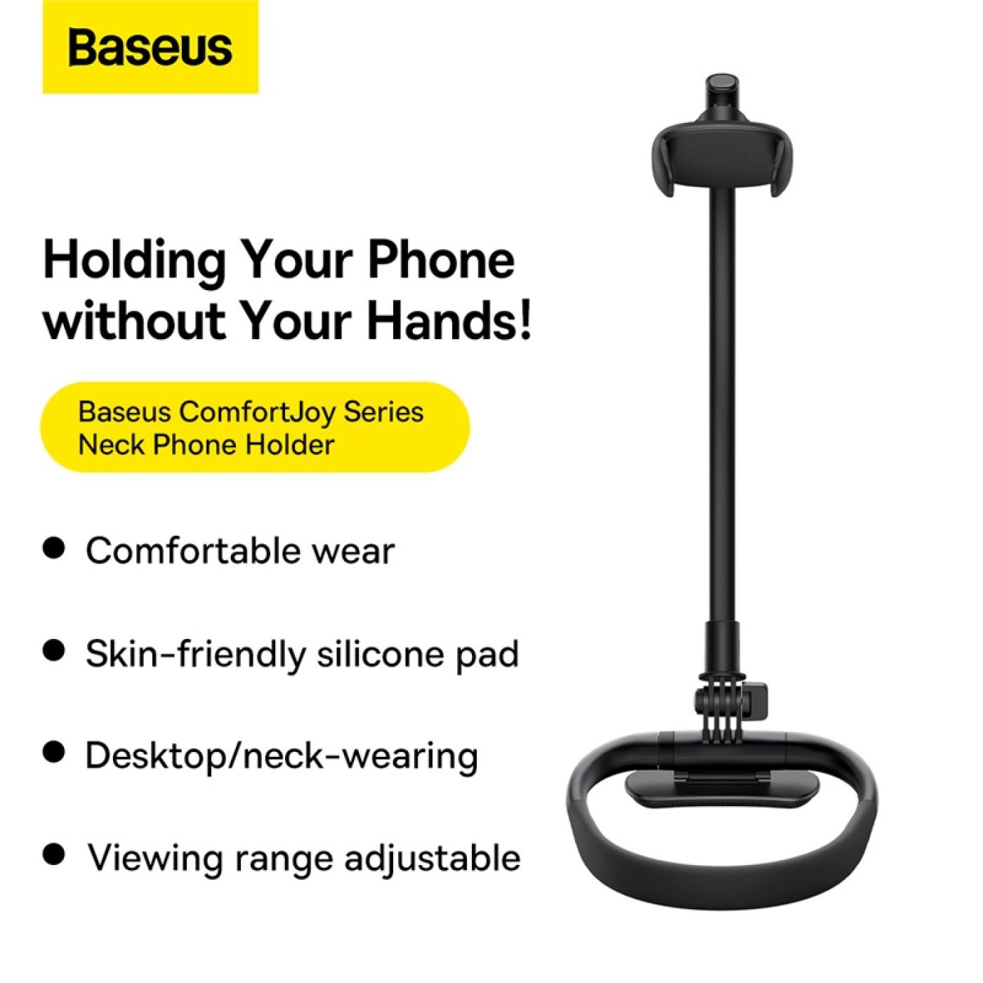Giá Giữ Điện Thoại Baseus ComfortJoy Series Neck Phone Holder Black