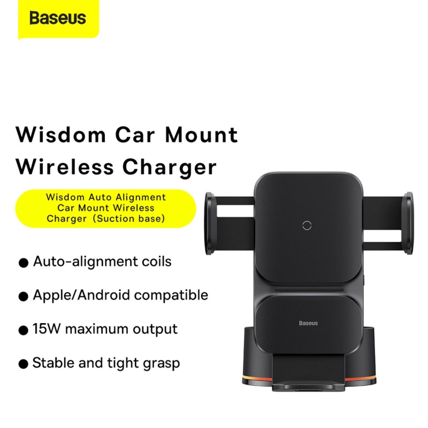 Bộ Đế Giữ Điện Thoại Tích Hợp Sạc Không Dây Baseus Wisdom Auto Alignment Car Mount Wireless Charger