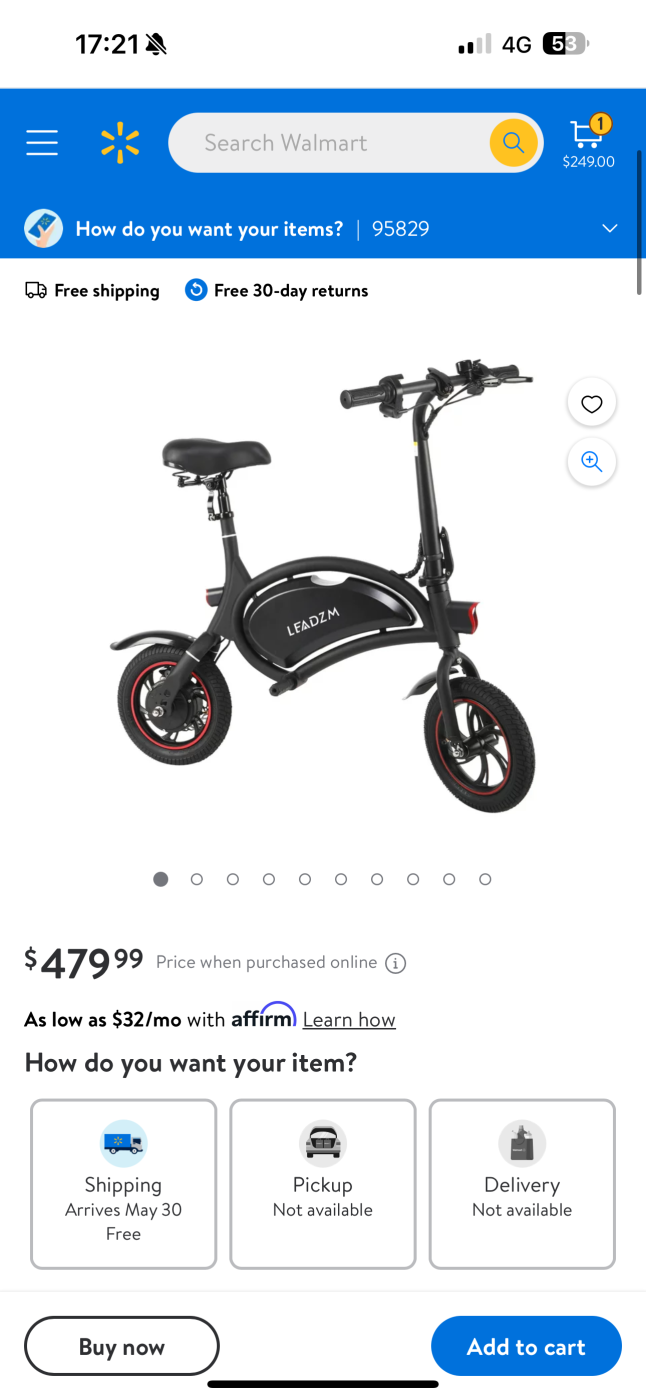Xe đạp điện gập gọn LEADZM ( Hàng Walmart Mỹ )
