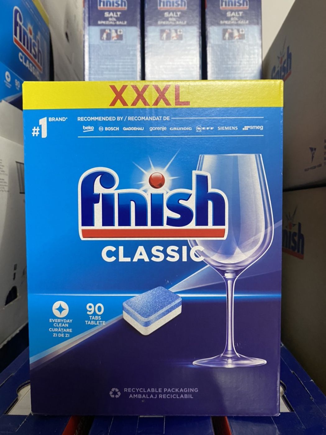 Viên rửa bát FINISH CLASSIC 90V mẫu mới nhất nhập khẩu chính hãng Châu âu.