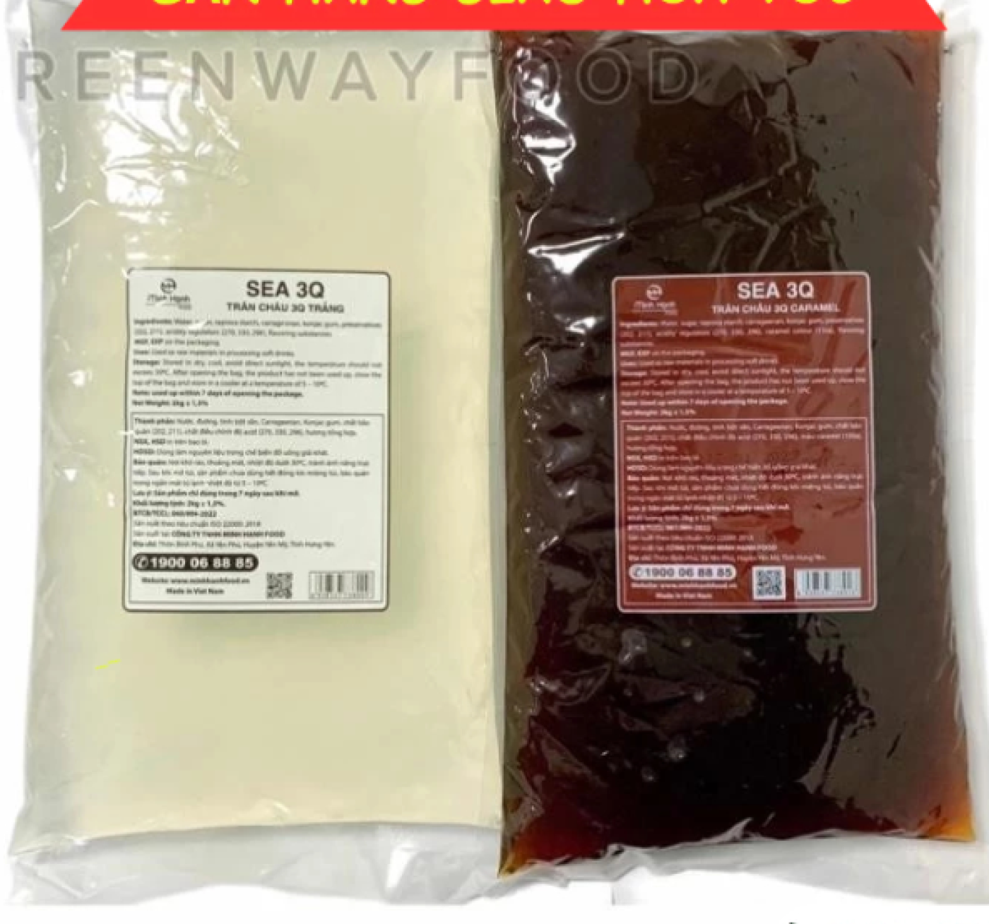 Trân châu trắng / đen (caramel - đường đen) SEA 3Q ( Sea Jelly) gói 2kg
