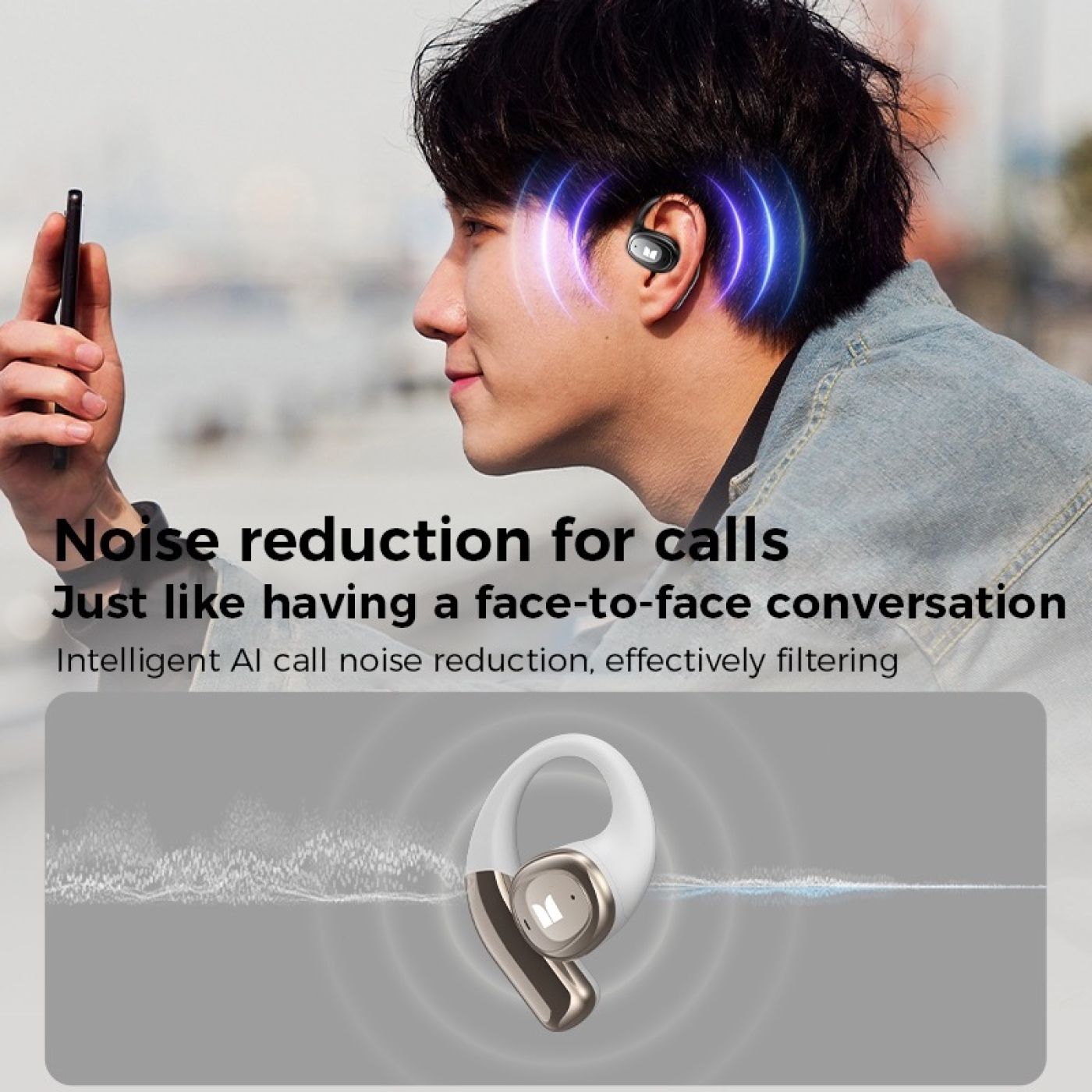 Tai nghe Bluetooth TWS MONSTER AC311 , chống nước IPX5, Mic chống ồn, ko đau tai