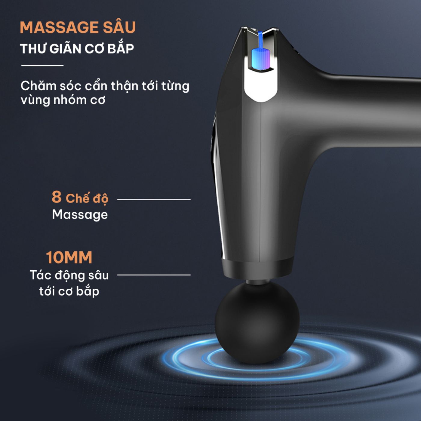 (Mua 10 tặng 1 )Máy massage cầm tay chính hãng GOODFIT MG005 có tay cầm trợ lực có thể tháo rời