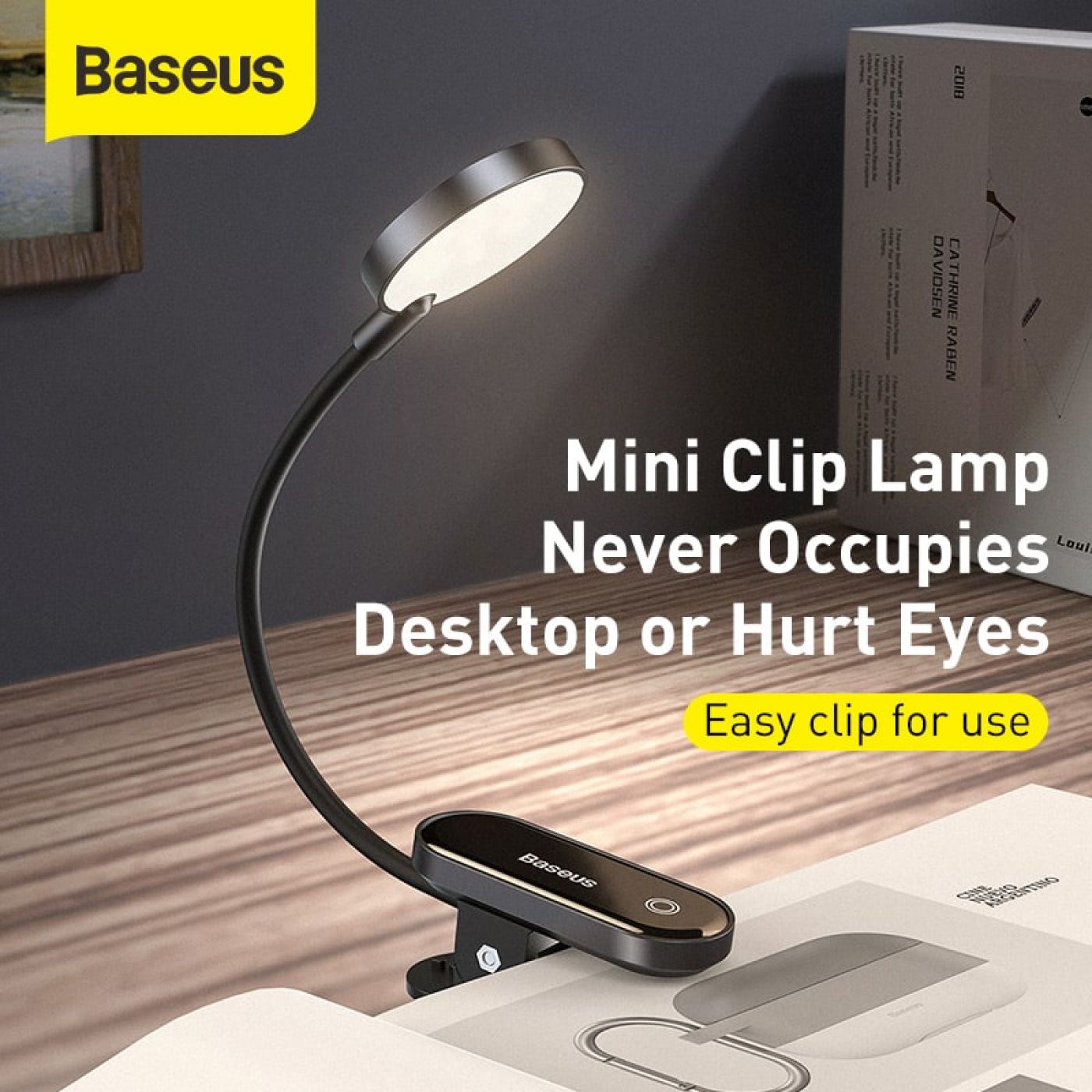 Đèn đọc sách mini, pin sạc tiện dụng Baseus Comfort Reading Mini Clip Lamp