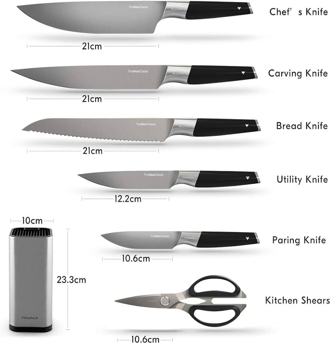 Bộ dao làm bếp 7 món hãng FASAKA ( hàng Amazon Mỹ )