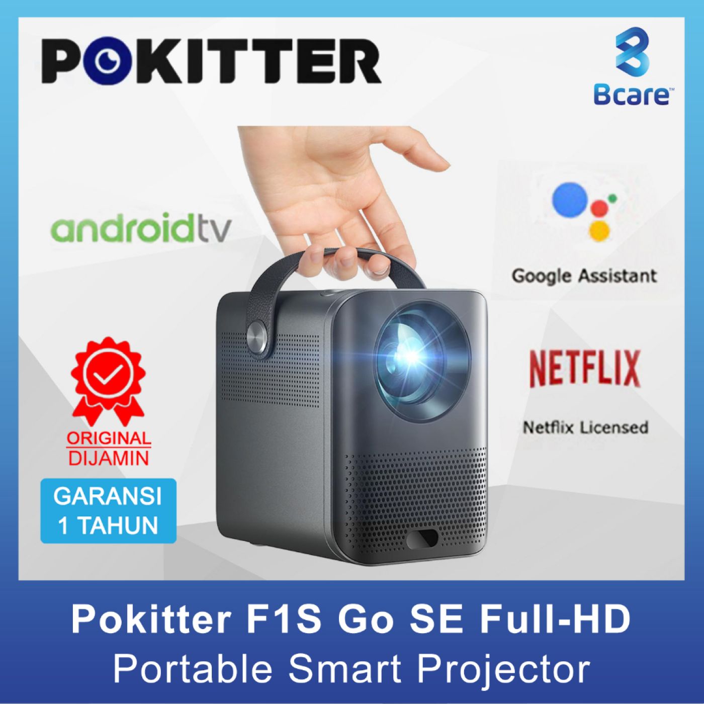 Máy chiếu thông minh POKITTER F1s , chạy Android , có Youtube, kết nối màn hình đt