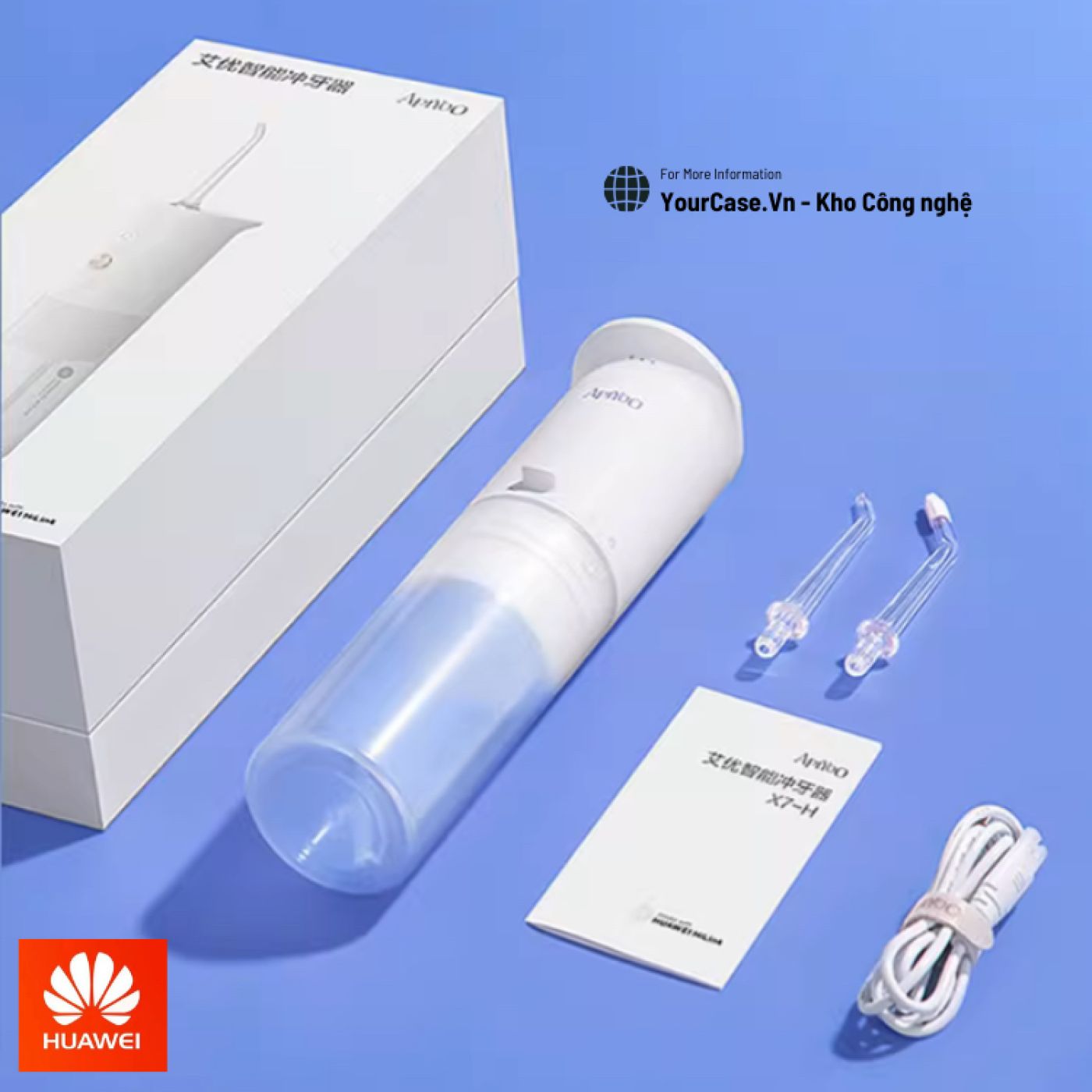Máy Tăm Nước Cầm Tay Huawei APIYOO - Tăm nước vệ sinh răng miệng Chính Hãng tiện dụng, kết Nối app
