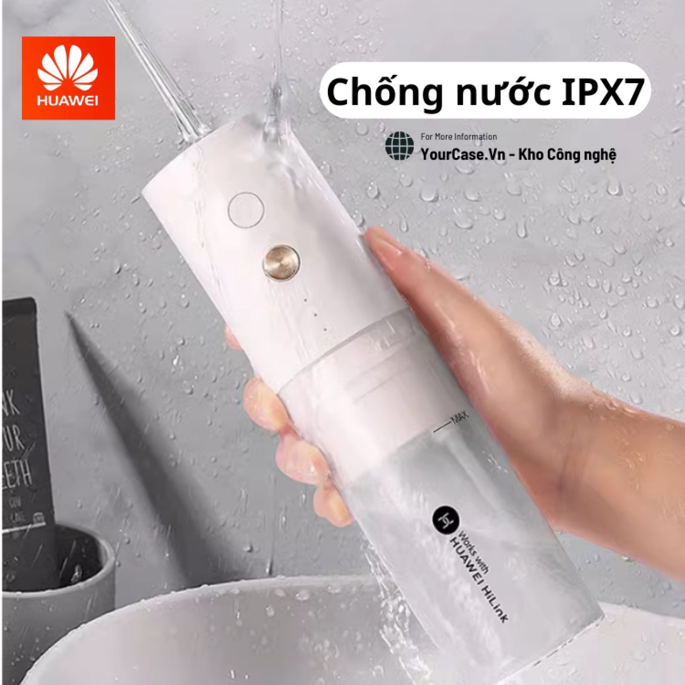 Máy Tăm Nước Cầm Tay Huawei APIYOO - Tăm nước vệ sinh răng miệng Chính Hãng tiện dụng, kết Nối app