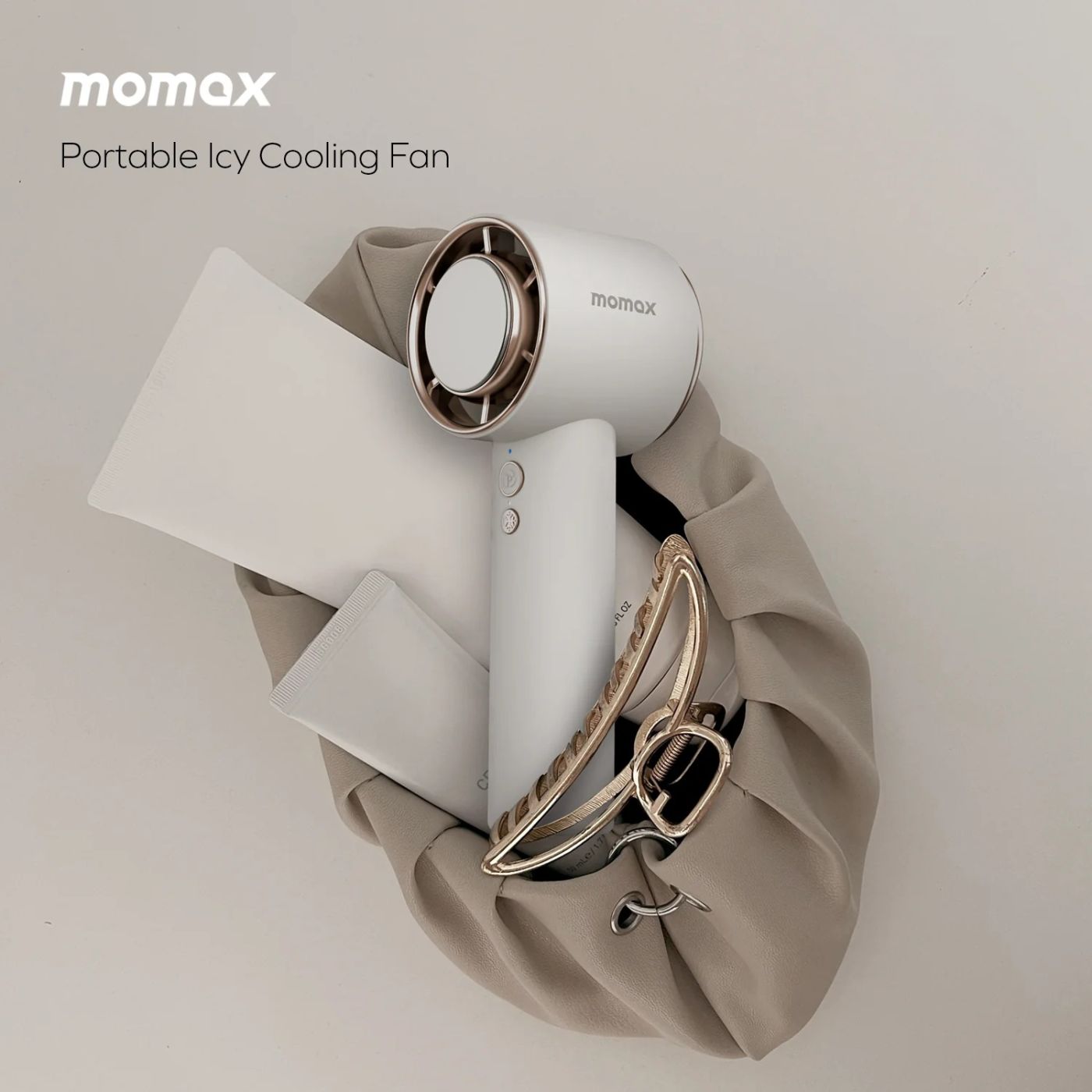 Quạt cầm tay Momax IF15 Ultra Freeze Portable Icy Cooling Fan (12000RPM | Chức năng làm lạnh | 3000m
