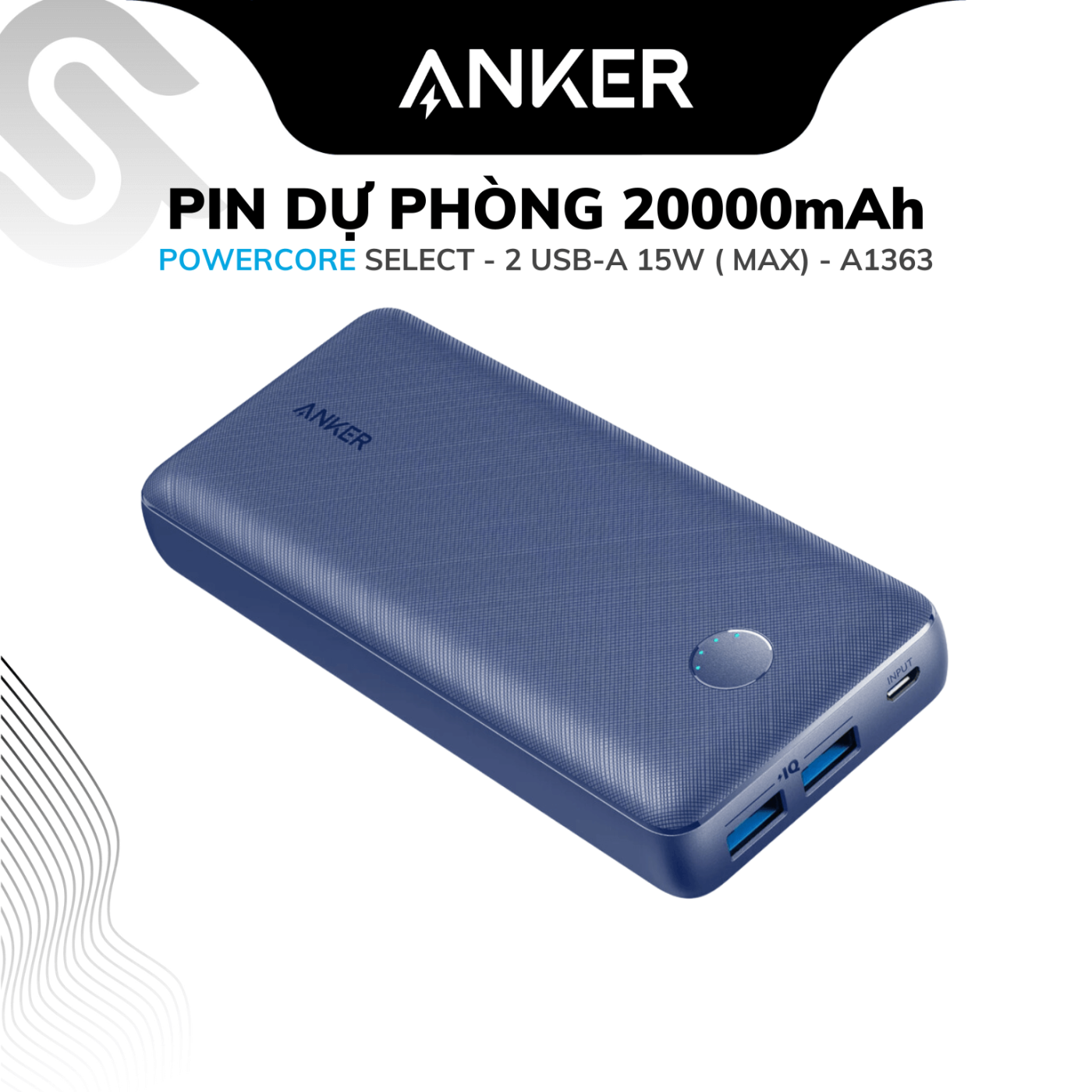 Pin sạc dự phòng ANKER PowerCore Select 20000mAh - A1363 - Mới 100% - Chính hãng AnkerVN